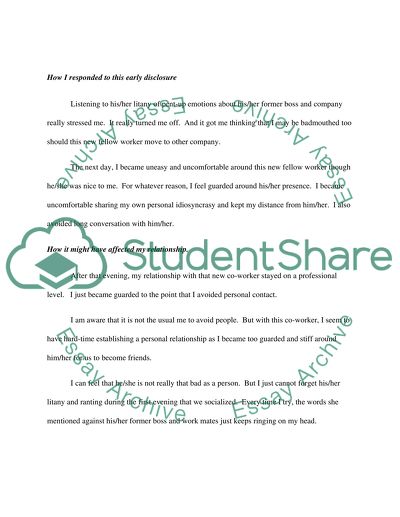 Disclosure of information