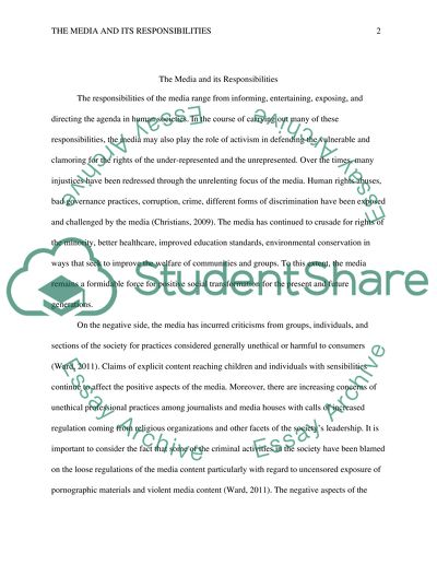 The Media and Its Responsibilities