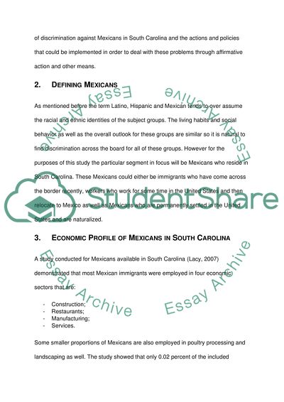 Proposal of Anti-discrimination of Mexican Americans in the South