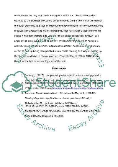 Standardized Nursing Classification Language