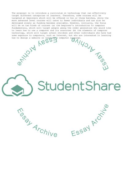 Curriculum development and Funding