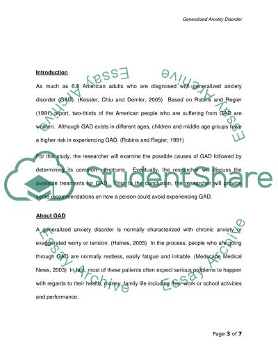 Generalized anxiety disorder