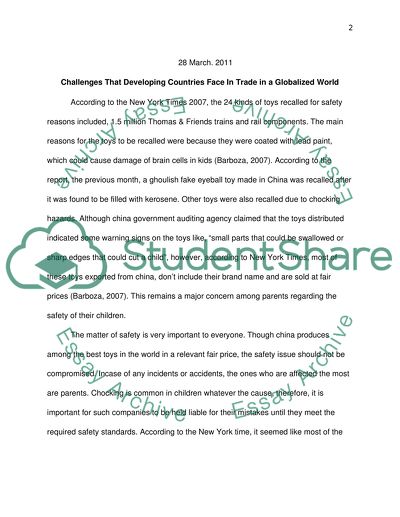 Challenges That Developing Countries Face in Trade in a Globalized World