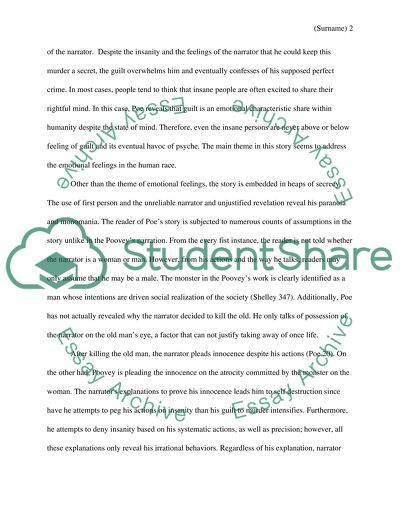 Analysis of The Tell-Tale Heart, and The Lady and the Monster