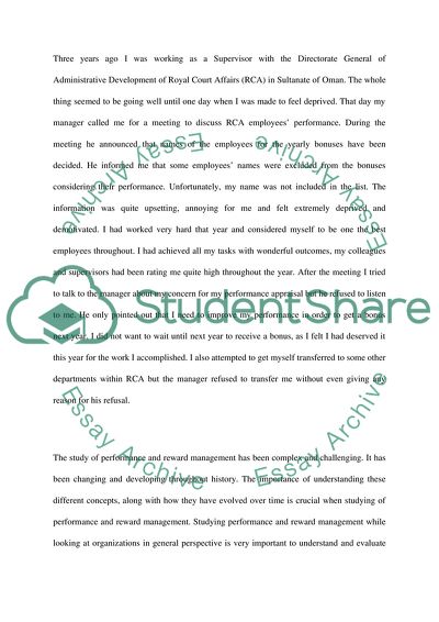 Application of Performance Management and Motivation Theories on a Workplace Scenario