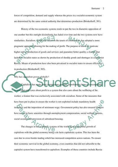 Capitalism and socialism essay