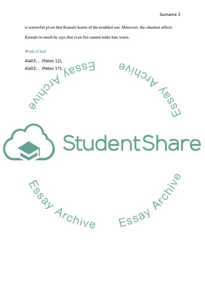 Journal Response to Cry, the Beloved Country Chapters 10-17