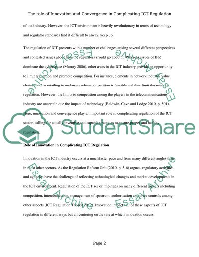 The role of Innovation and Convergence in Complicating ICT Regulation