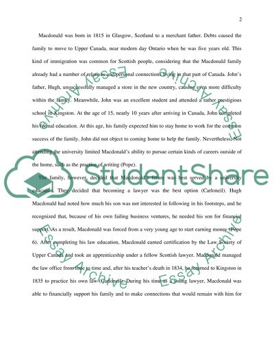 The Political Legacy of John A. Macdonald