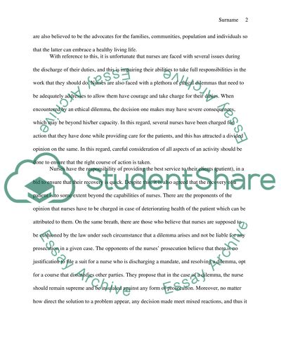 Nursing Program-Ethical Dilemma