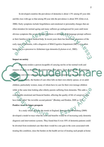 Dementia And The Elderly: Clinical And Social Implications For The Future