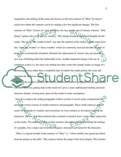 Analysis of Raymond Carvers Little Things