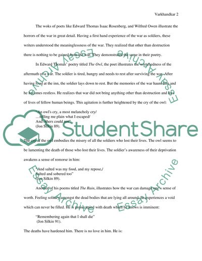 First World War and the Poetry