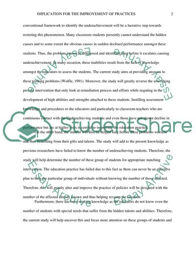 Implication for the Improvement of Practices