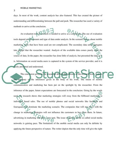 Mobile Marketing Paper