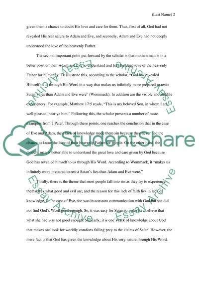 Anything to do with Adam and Eve