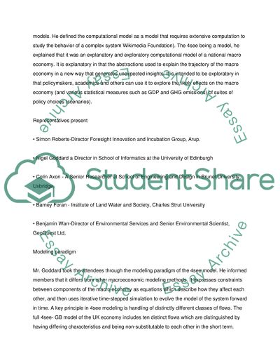 A Report from a meeting on the 4see model