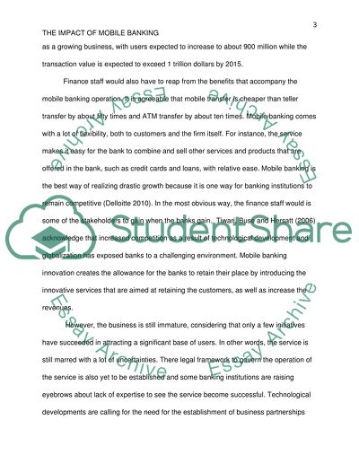 The Impact of Mobile Banking on the Finance Profession in Banking Environment