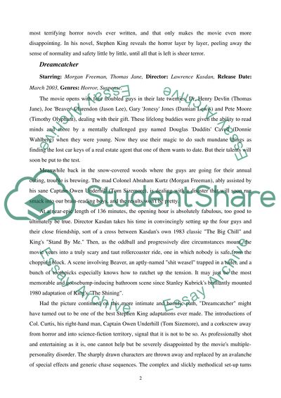 Stephen Kings Novels Recreated into Films