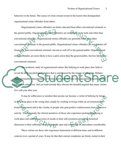 Victims of Organizational Crimes