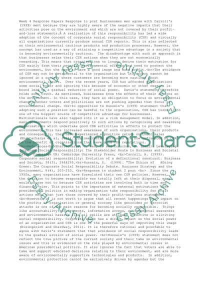 Week 4 response papers