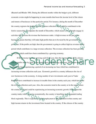 Personal Income Tax and Revenue Forecasting