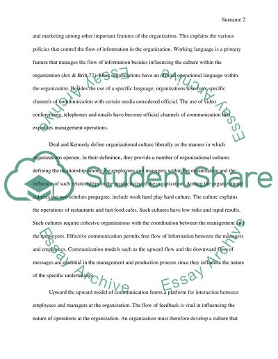 Cultures in Organizations