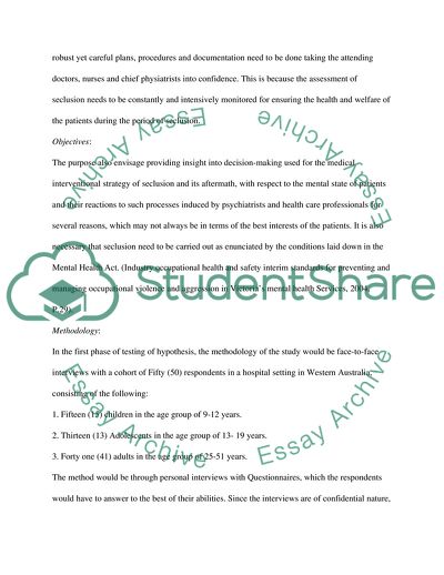 Clinical Audit on Seclusion Use in Mental Health