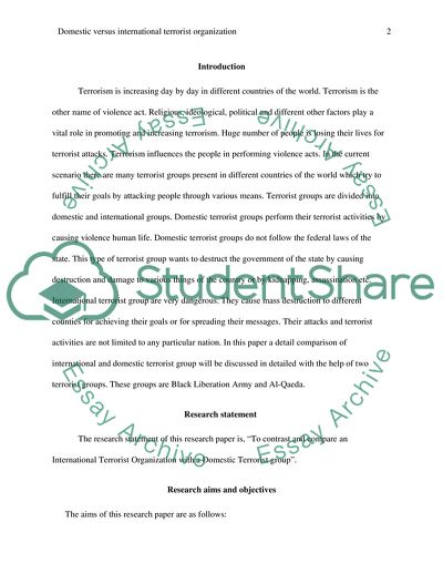 Domestic Terrorist Group vs International Terrorist Organization