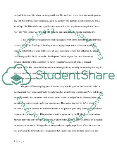 Theoretical Perspectives in the Philosophy of Sports