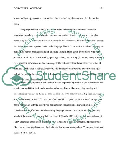 The Analysis of the Language Disorder