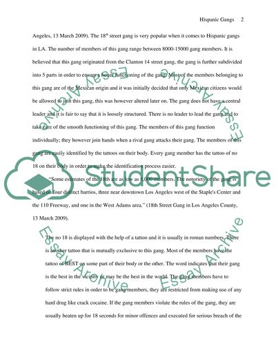 The Financial Cost of Crime to Society Suffered Because of Various Hispanic Gangs