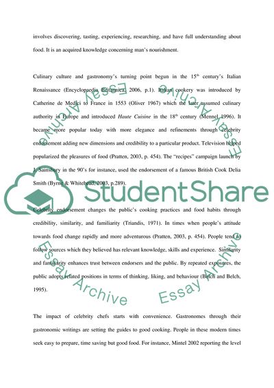 What extent famous chefs and gastronomes influence ideas of taste, styles of cookery