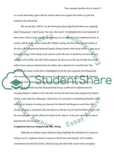 Antigone and Mrs. Alving: Victims of Their Own Generations