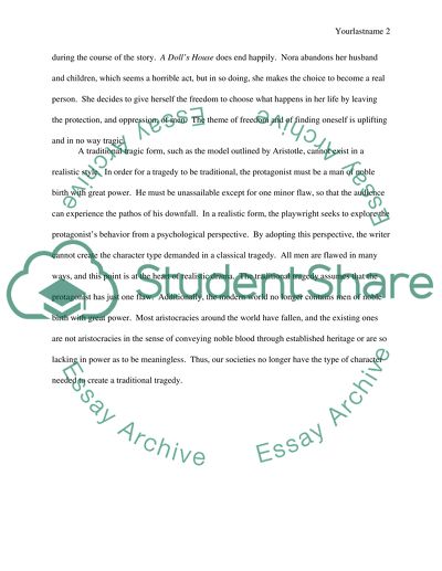 Play: A Doll House by Henrick Ibsen