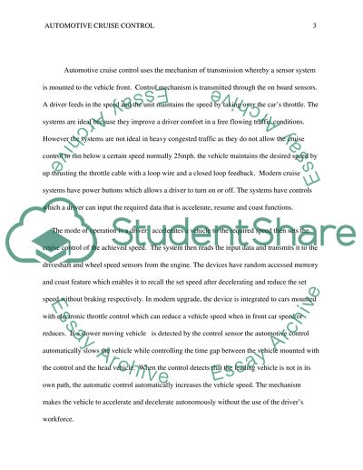 Automotive Cruise Control System