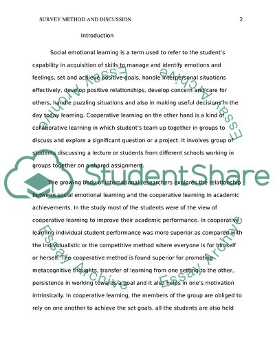 Survey method and discussion