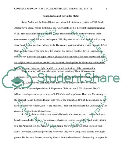 The Contrast between Saudi Arabia and the United States