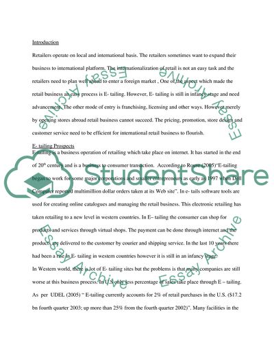 Retailing Business on International Platform