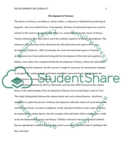 The Process of Literacy Development