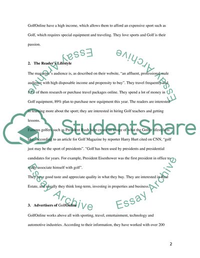The Analysis of the Core Audience of GolfOnline Magazine