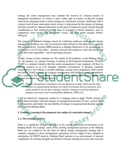 Increasing the Current Level of Investment in TL&D for Helping Hands Company