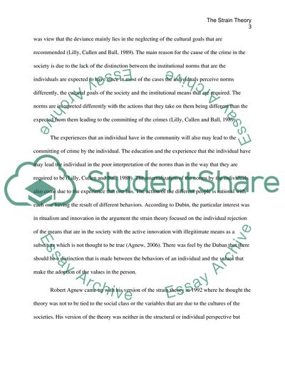 The Strain Theory by Robert Merton