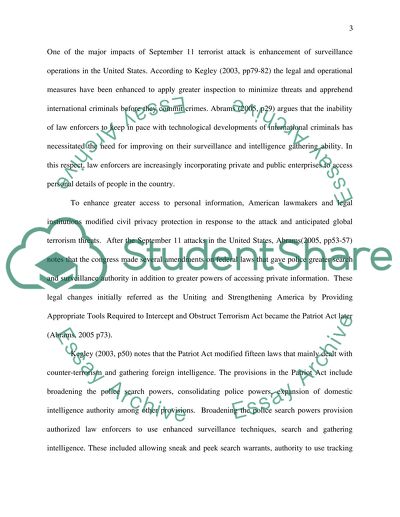Discuss the Impact that the 911 Attacks had on US Law Enforcement