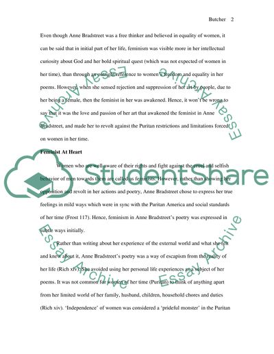 Anne Bradstreet: an Epitome of Courage