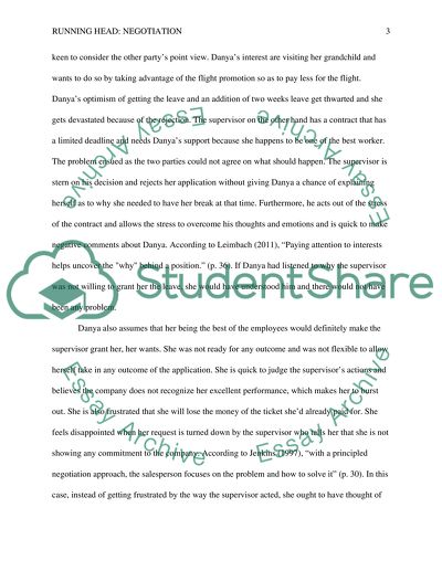 Essays negotiation case study