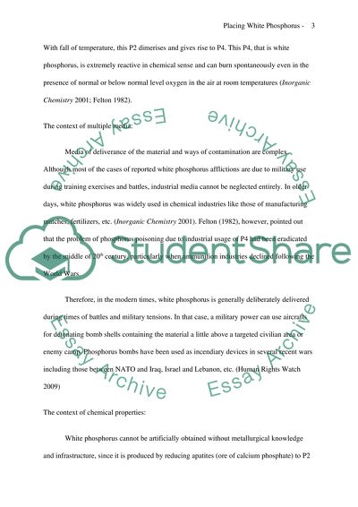 Placing White Phosphorus in Proper Context