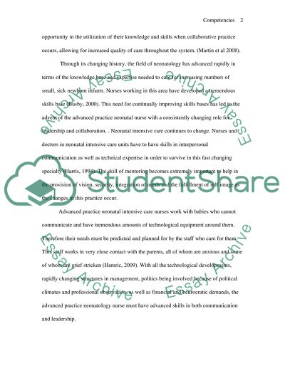 Competencies in Advanced Practice Nursing