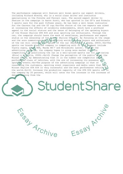 Advertising Campaign for Nissan Skyline GTR R34