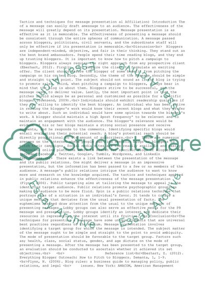 Describe the best tactics and techniques for message presentation, regardless of medium